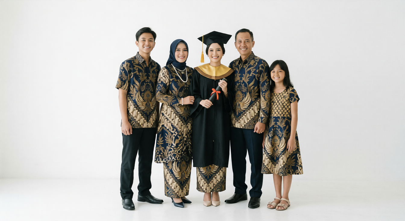 baju couple keluarga untuk foto wisuda