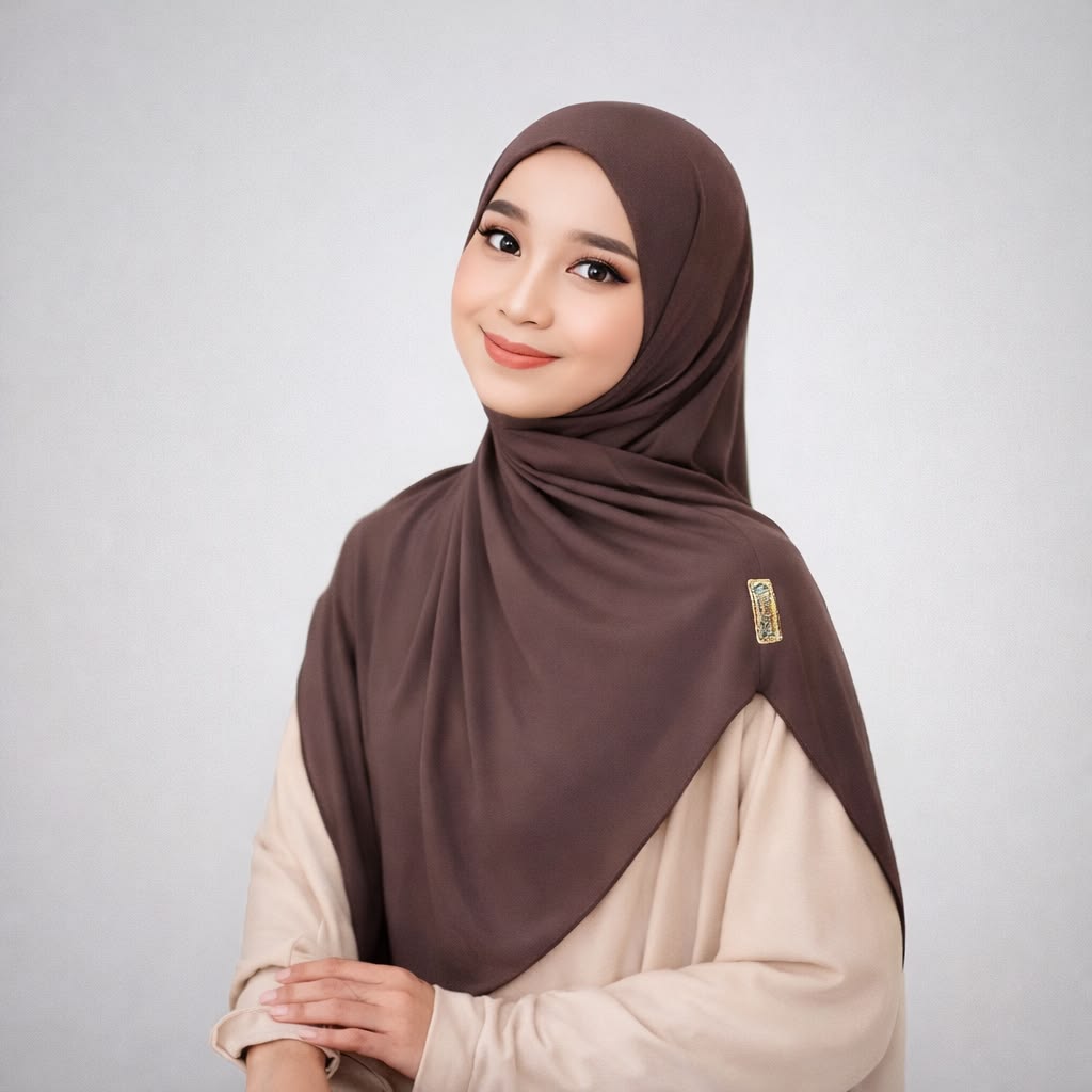 warna jilbab coklat susu
