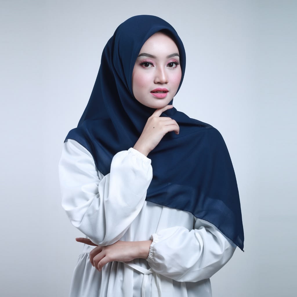 warna jilbab biru navy untuk foto ktp