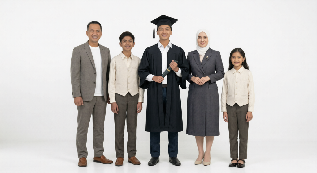 Baju Couple Keluarga Untuk Foto Wisuda Formal