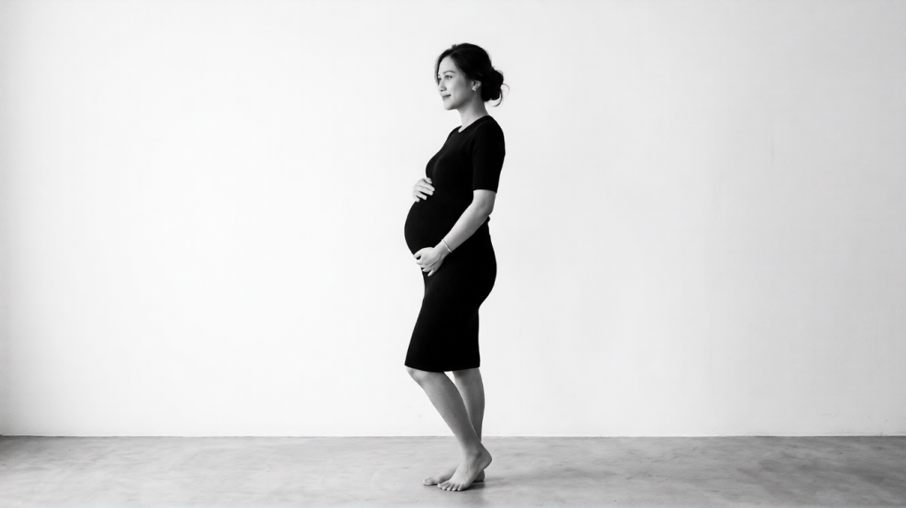 Foto Hamil Kekinian Konsep Minimalis Black & White