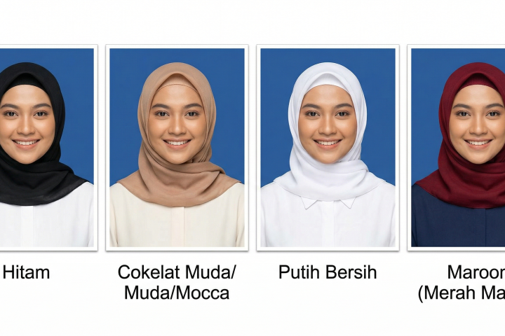 Warna Jilbab Yang Cocok Untuk Background Biru KTP