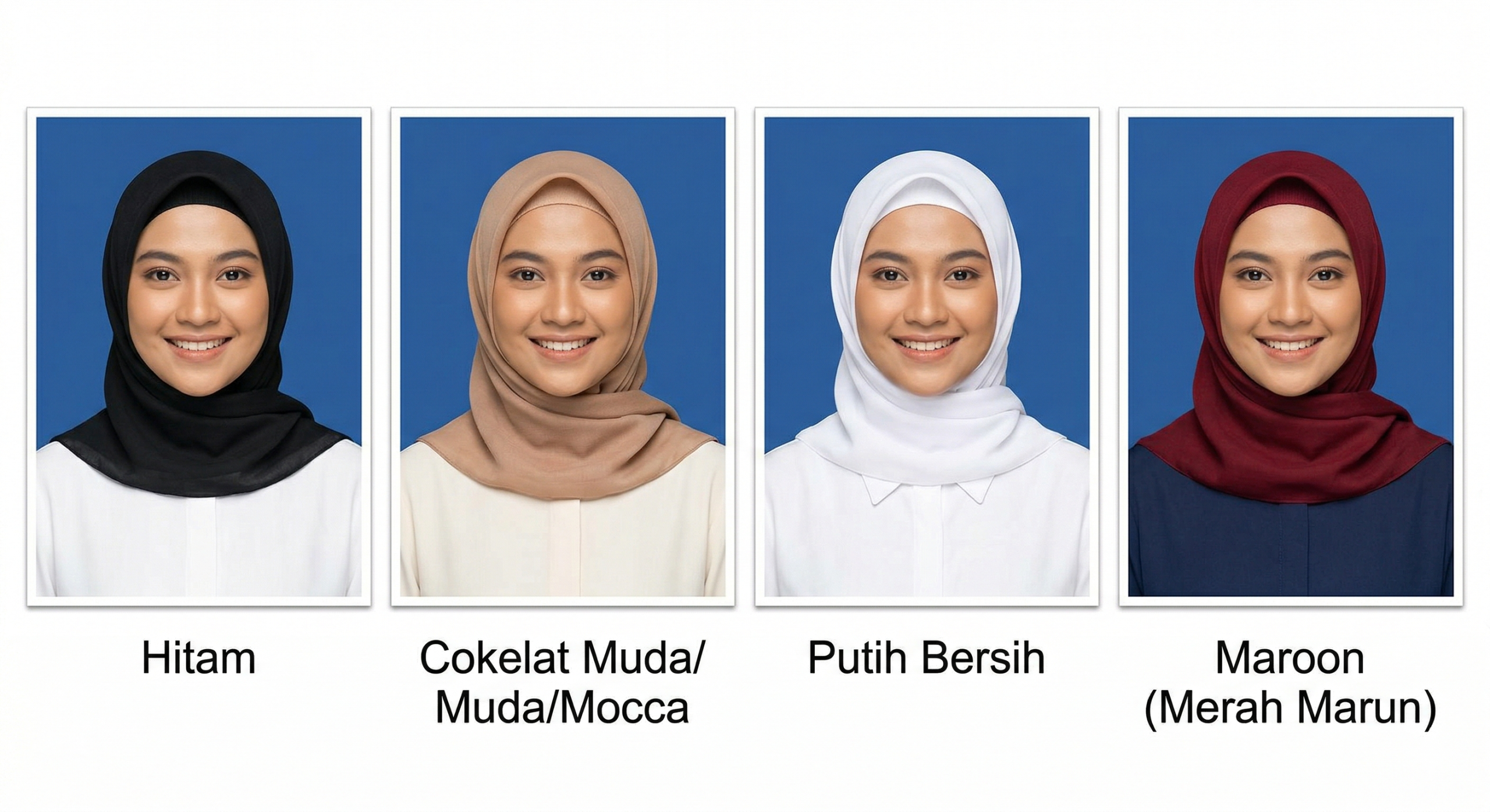 Warna Jilbab Yang Cocok Untuk Background Biru KTP