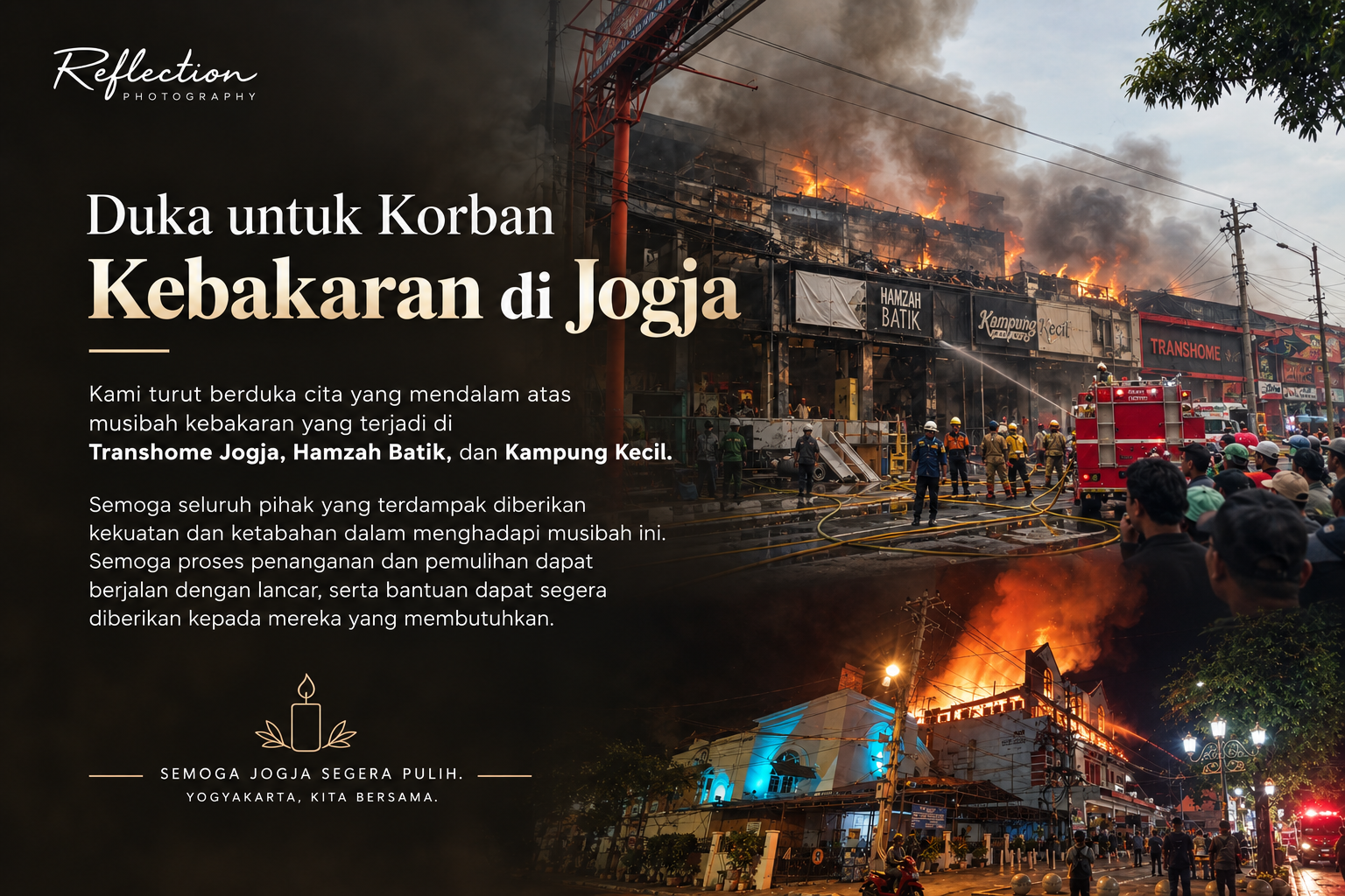 Duka Untuk Korban Kebakaran di Jogja